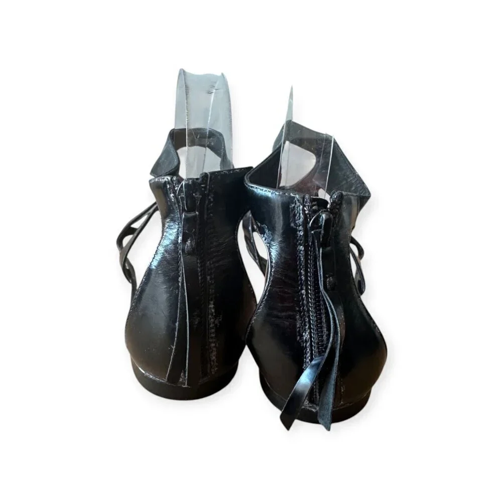 Premiata gladiator Sandals, Distressed Leather, Size 38 EU, Black, Y2K